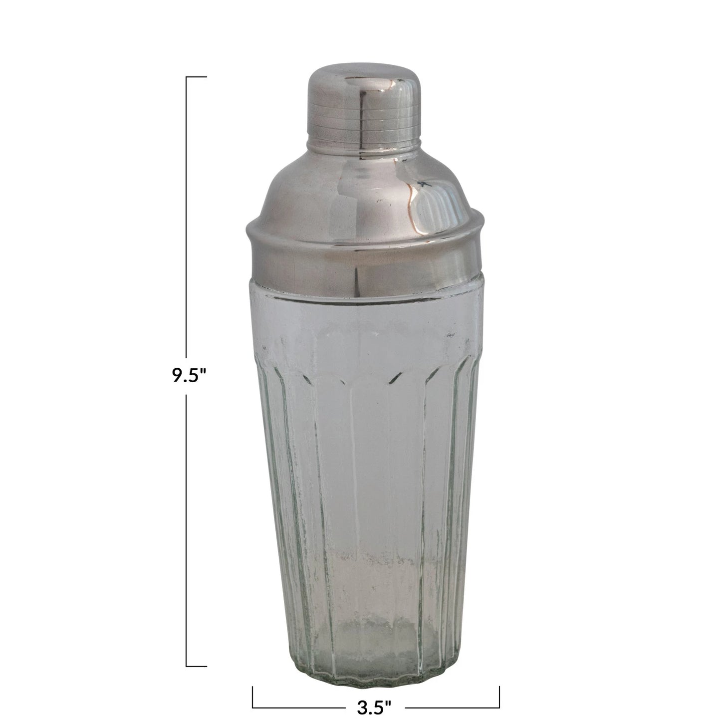 Glass Cocktail Shaker w/ Stainless Steel Top - Findlay Rowe Designs