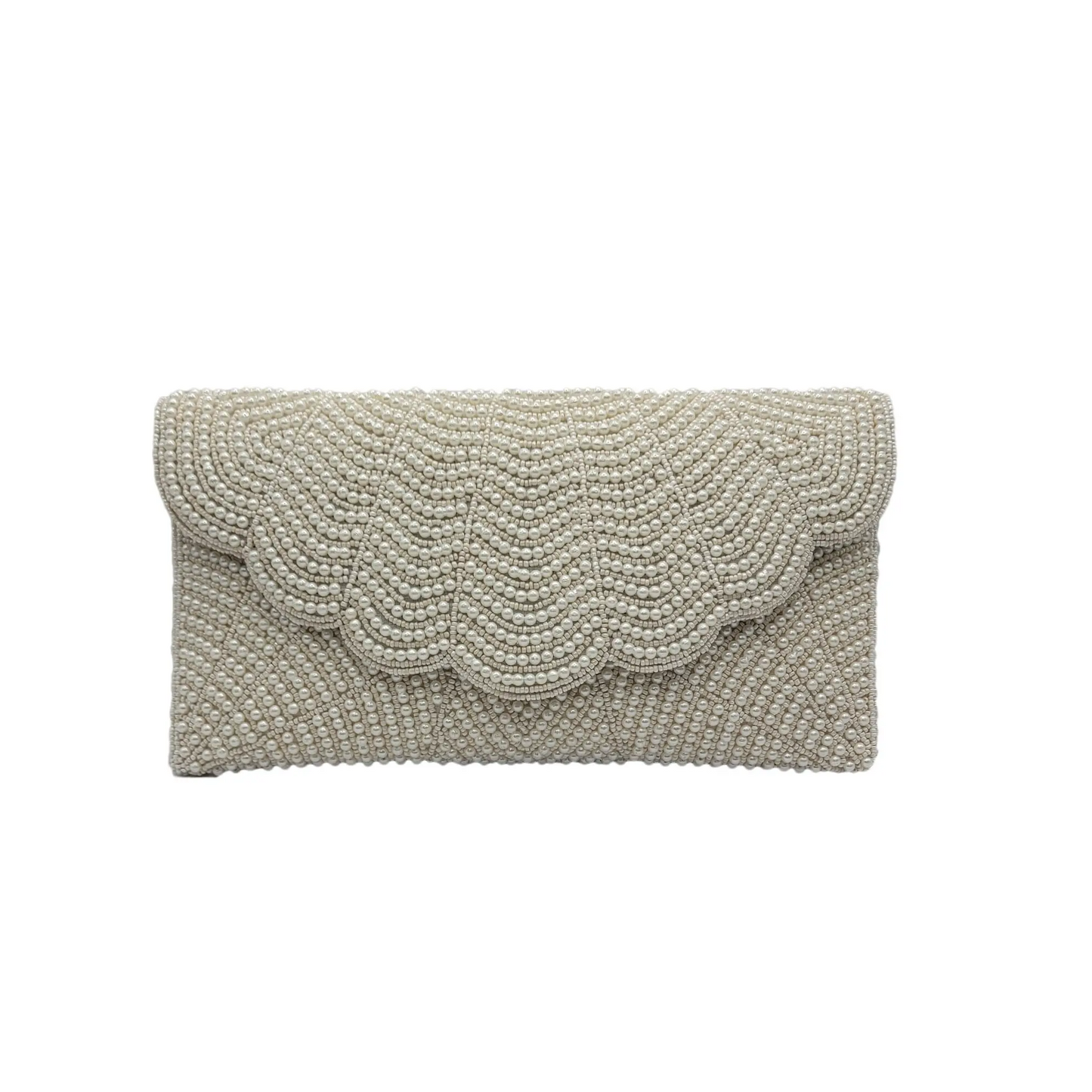 Beaded Clutch - Scalloped Pearl - Cream - Findlay Rowe Designs