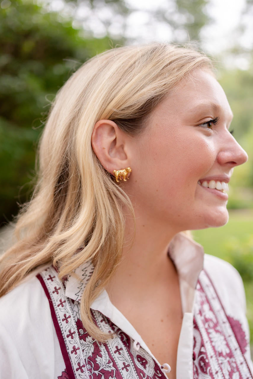 Lisi Lerch - Earring - Bulldog Stud - Gold - Findlay Rowe Designs