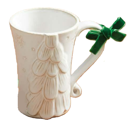 Mug - White Ceramic with Raised Design - Findlay Rowe Designs