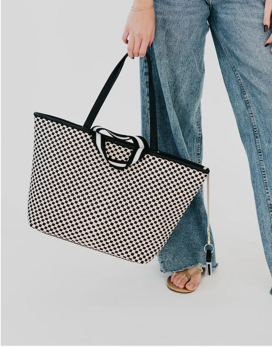 Pretty Simple Bags - Woven Tiffany Organizer Tote Bag - Checkered Black - Findlay Rowe Designs