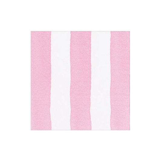 Caspari - Cocktail Napkin - Cafe Stripe Light Pink Paper Linen - Findlay Rowe Designs