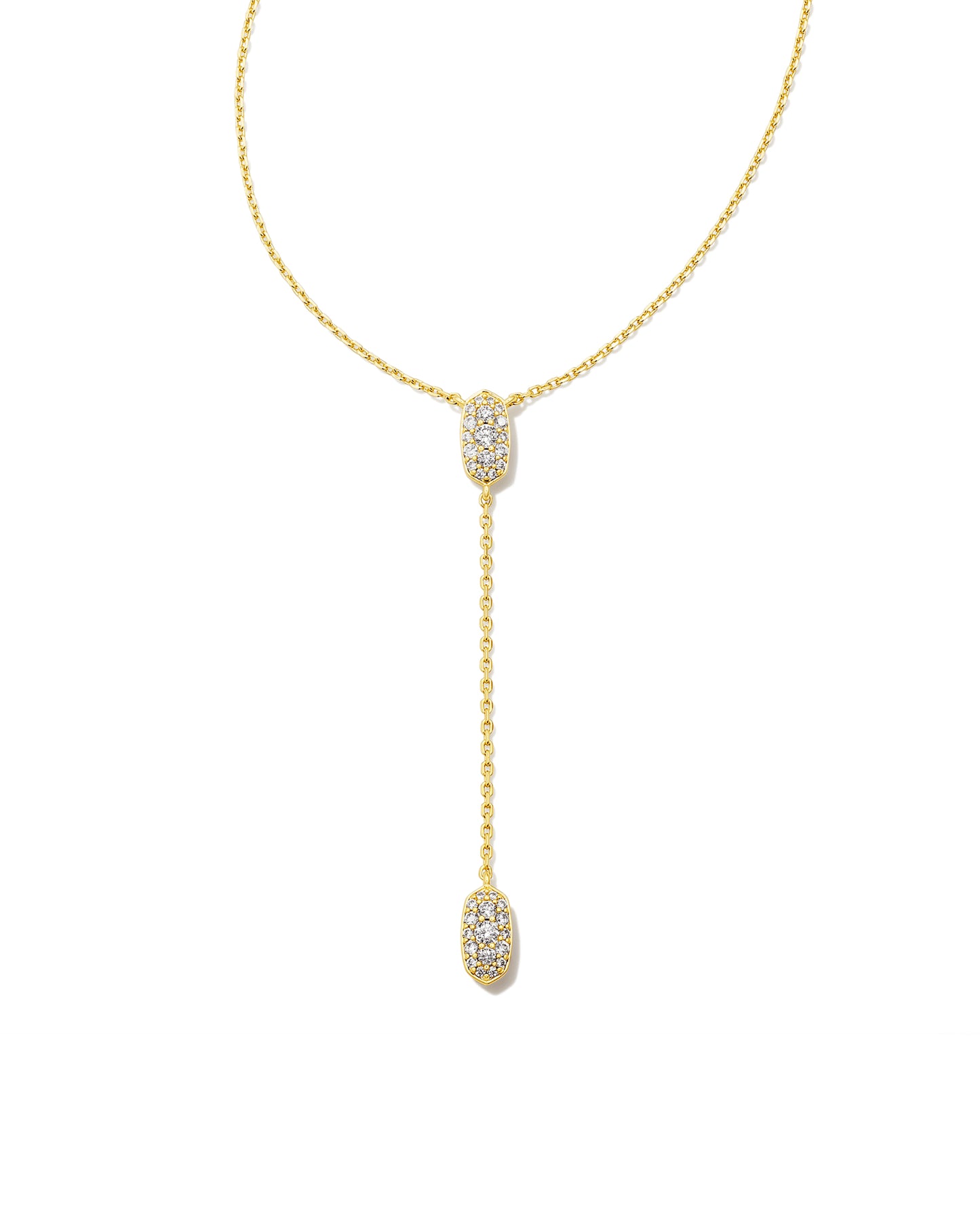 Kendra Scott - Grayson Y Necklace  - Gold White CZ - Findlay Rowe Designs