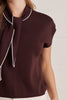Entro - Top - Sleeveless Sweater - Self Tie Scarf - Brown - Findlay Rowe Designs