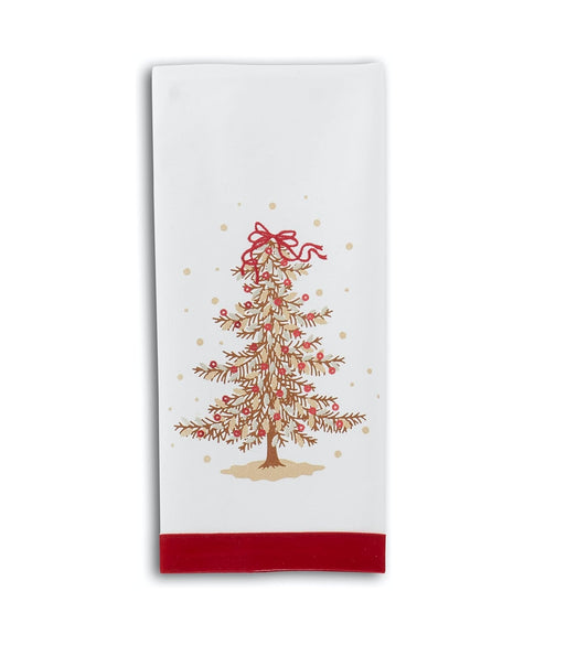 Christmas Towel - Cardinals and Tree