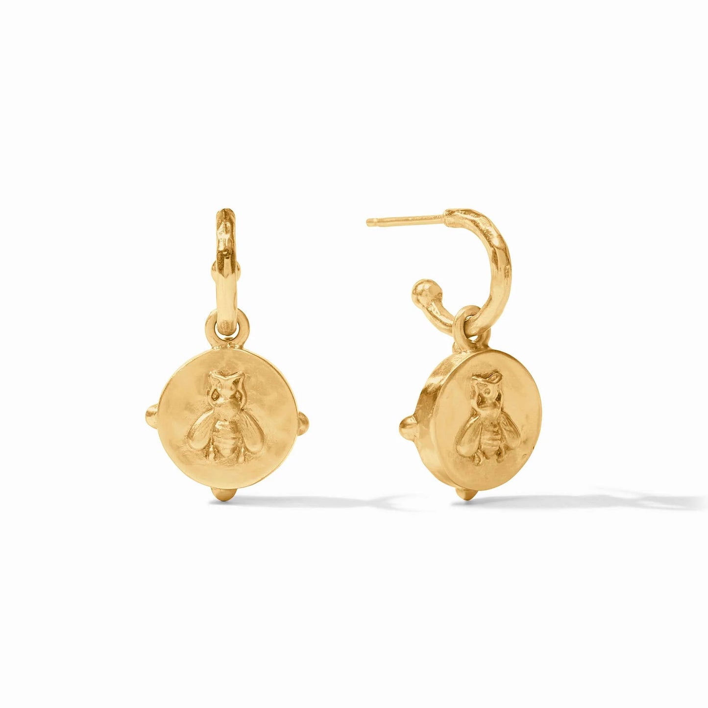 Julie Vos - Earring - Honeybee Hoop & Charm - Iridescent Chalcedony Blue - Findlay Rowe Designs