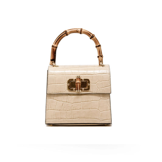 German Fuentes - Bamboo Handle Bag - Beige - Findlay Rowe Designs