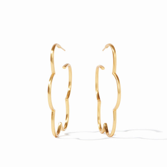 Julie Vos - Earrings - Gardenia Hoop Smooth - Gold - Large - Findlay Rowe Designs