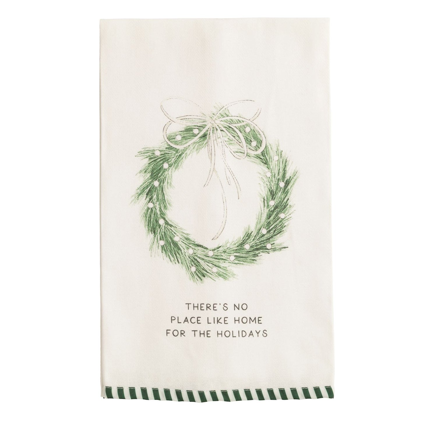 Mud Pie - Tea Towel - White Christmas Stripe Hem - Findlay Rowe Designs