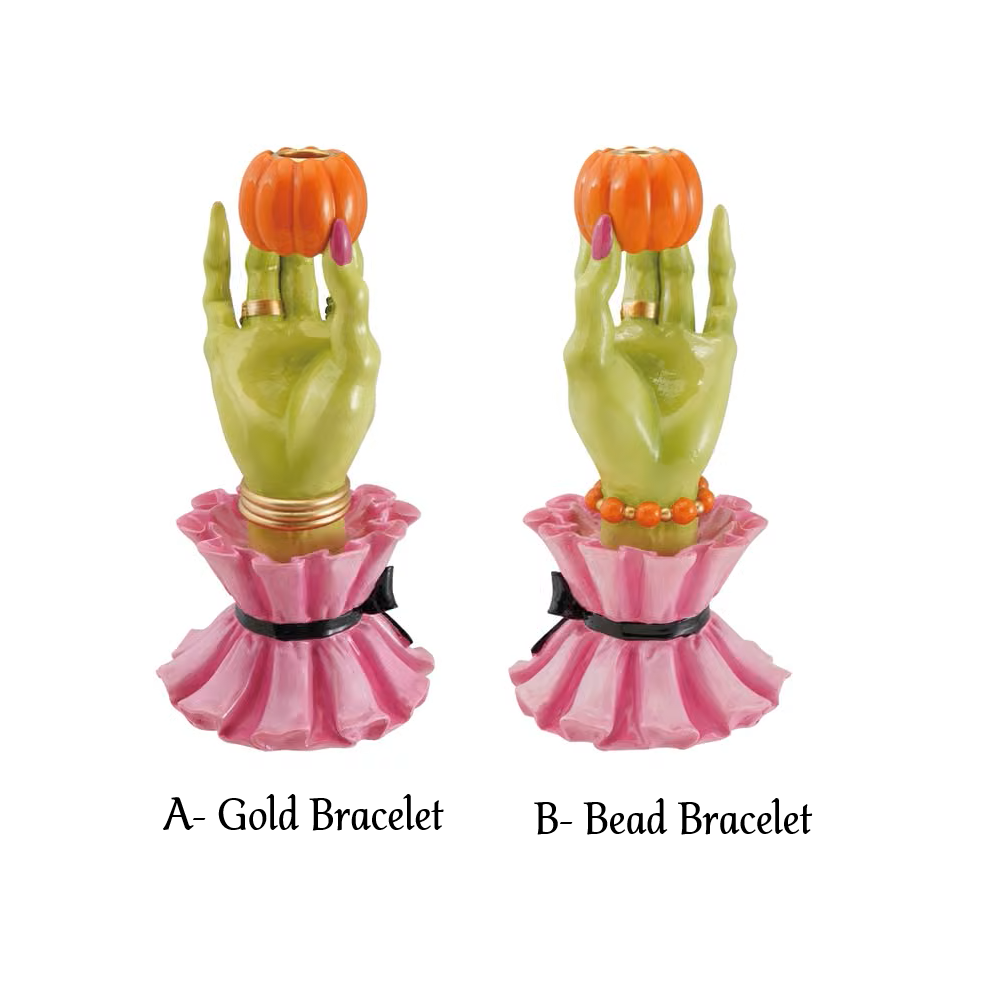 Taper Holder - Witch Hand Holding Pumpkin - Findlay Rowe Designs