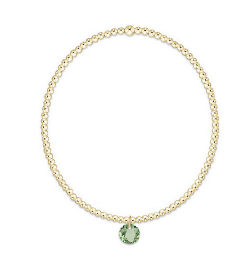 Enewton - Classic Gold 2mm Bracelet - Reflection Small Charm - August - Findlay Rowe Designs