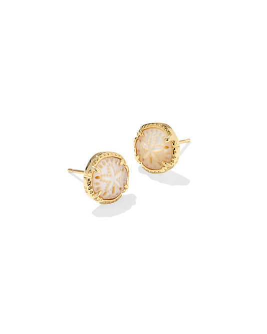 Kendra Scott - Earring - Sand Dollar Stud - Gold Natural Mother Of Pearl - Findlay Rowe Designs