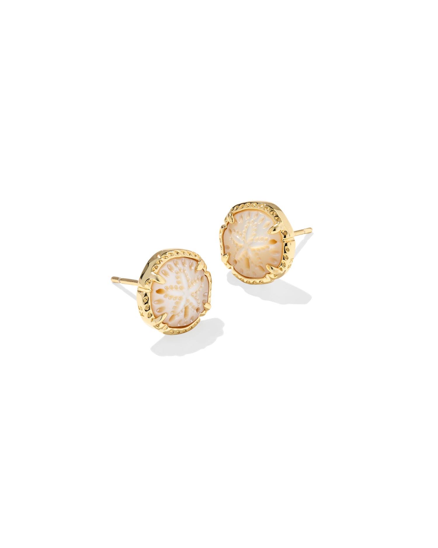 Kendra Scott - Earring - Sand Dollar Stud - Gold Natural Mother Of Pearl - Findlay Rowe Designs