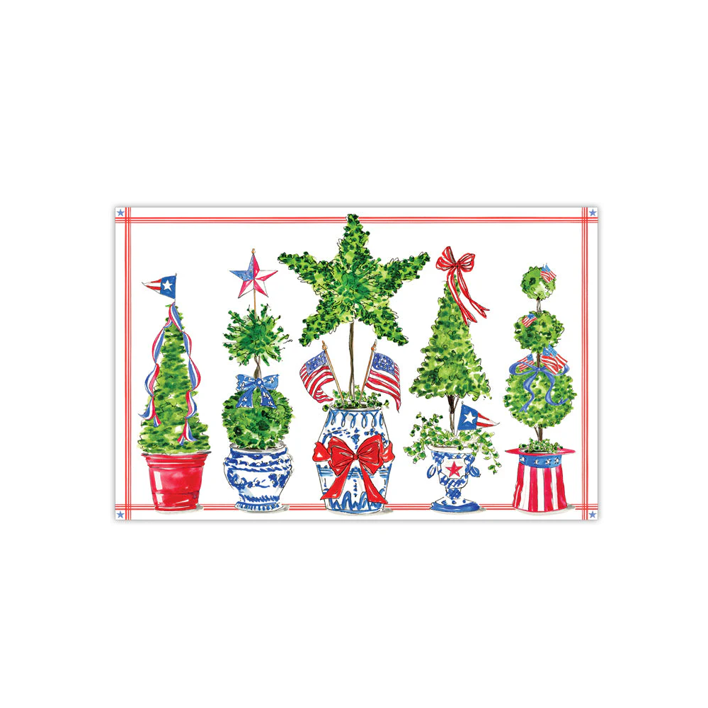 Rosanne Beck - Paper Placemats - Patriotic Topiaries