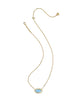 Kendra Scott - Necklace - Elisa Scallop Frame Gold Short Pendant - Sky Blue Iridescent Abalone - Findlay Rowe Designs