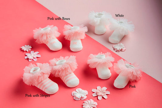 Mud Pie - Baby Socks - Tutu Pink White - Findlay Rowe Designs