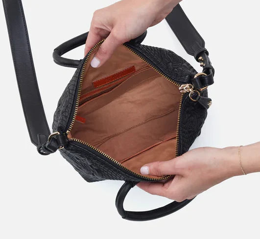Clearance - Hobo - Maggie Crossbody - Black Quilted Roses - Findlay Rowe Designs