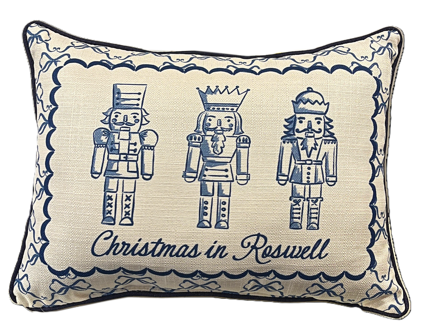 Little Birdie - Christmas in Roswell Chinoiserie Nutcracker Pillow. - Findlay Rowe Designs