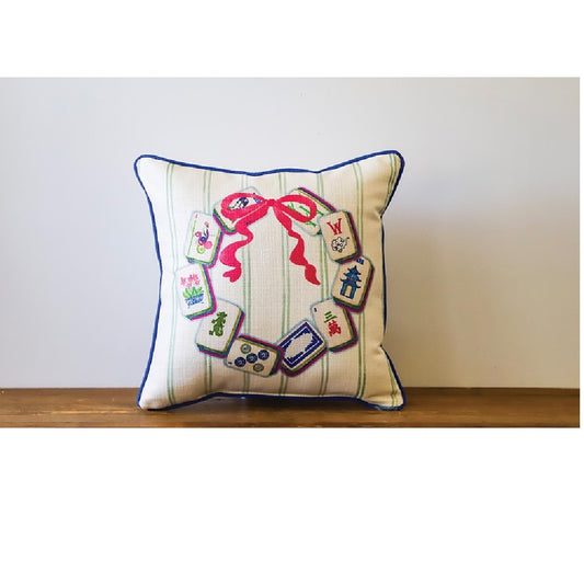 Little Birdie - Pillow - Christmas Wreath - Mahjong - Findlay Rowe Designs