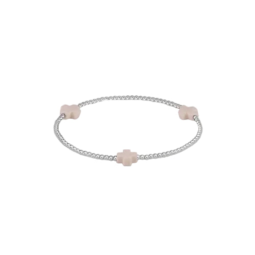 Enewton - Signature Cross Sterling 3mm Bead Bracelet - Off-White - Findlay Rowe Designs