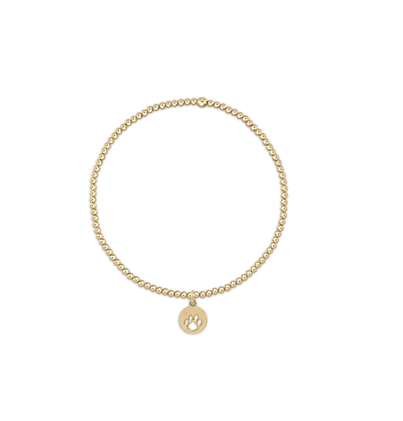 Enewton - Classic Gold 2mm Bead Bracelet - Paw Print Small Gold Disc - Findlay Rowe Designs