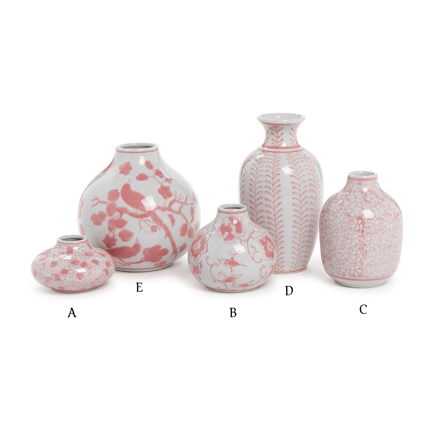 Vases - Pink Chinoiserie Hand-Painted