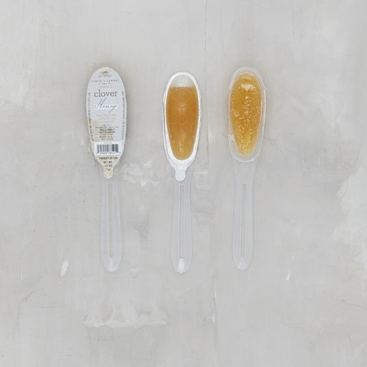 Finch and Fennel - .25 oz. Grade A Unfiltered Clover Honey Filled Single Use Spoons - Findlay Rowe Designs