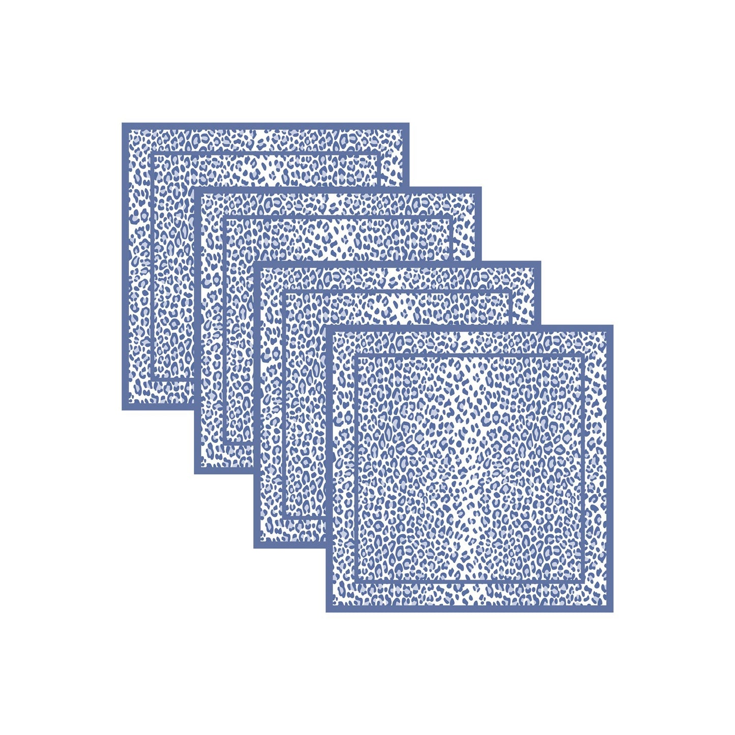 Beatriz Ball - Napkins - Leopard 20 x 20 - Blue and White Set 4 - Findlay Rowe Designs