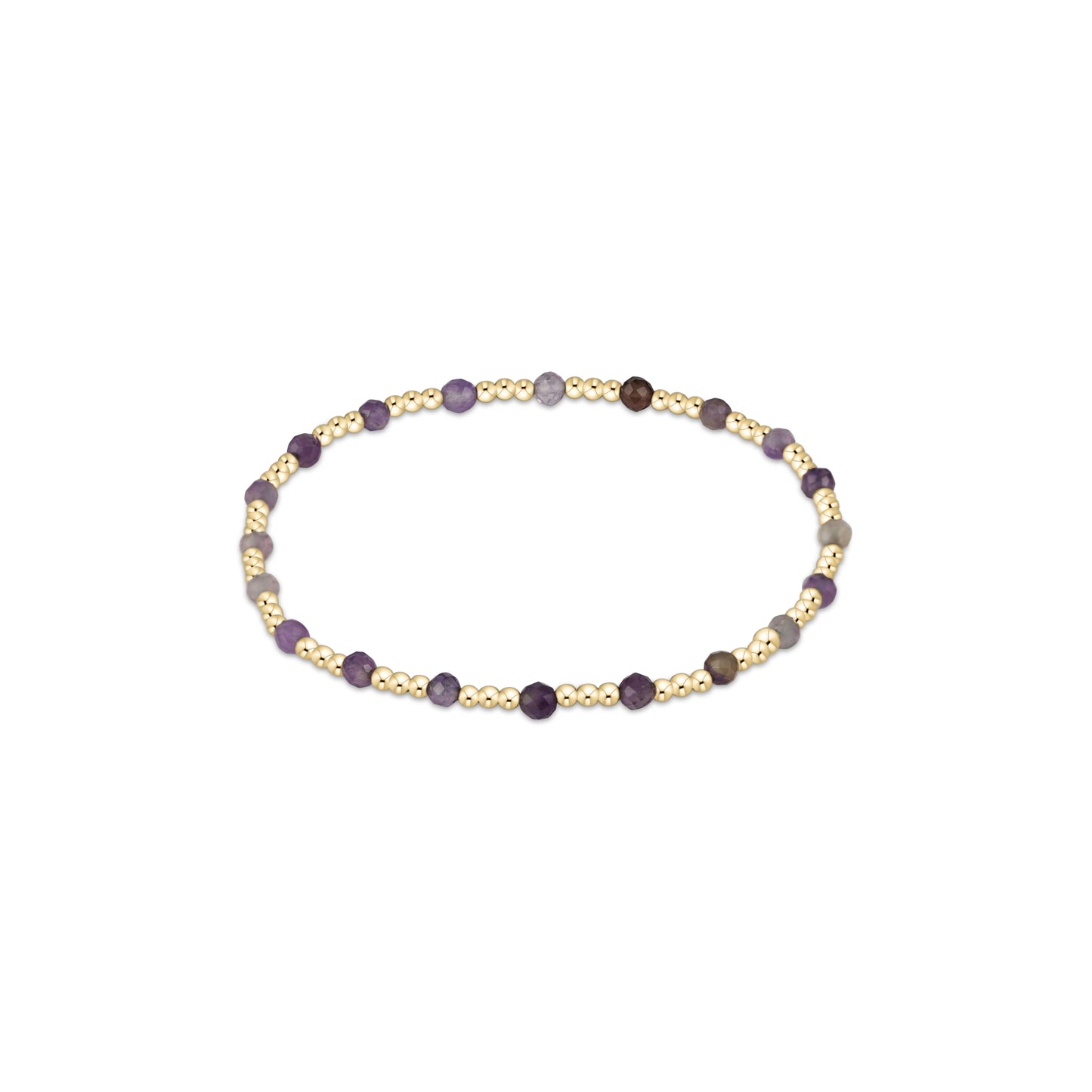 Enewton - Gemstone Gold Sincerity Pattern 3mm Bead Bracelet - Amethyst - Findlay Rowe Designs