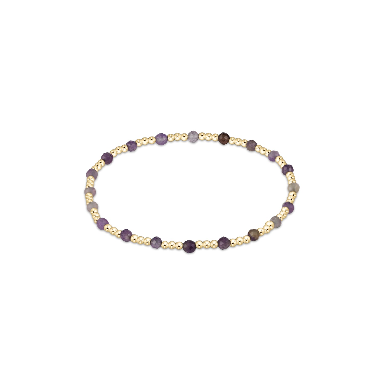 Enewton - Gemstone Gold Sincerity Pattern 3mm Bead Bracelet - Amethyst - Findlay Rowe Designs