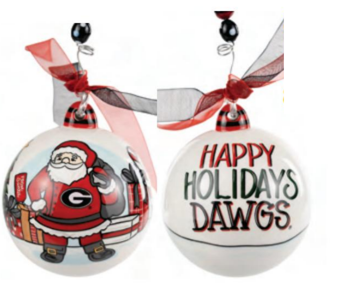 Glory Haus - Ornament - UGA Santa - Findlay Rowe Designs