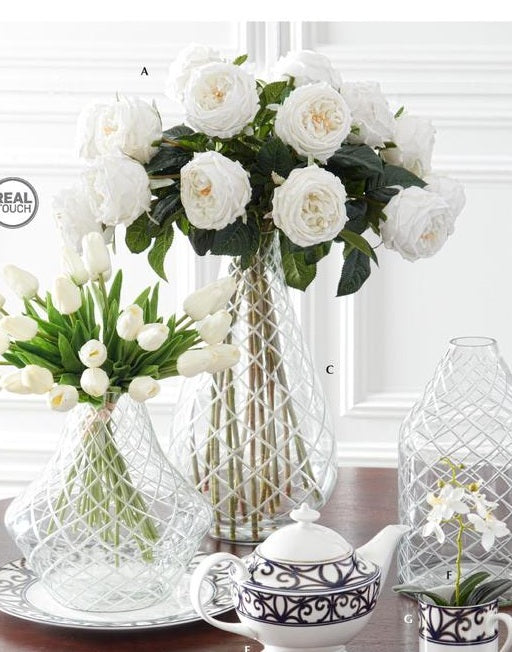 Austin Rose Stem - 24 Inch White Real Touch - Findlay Rowe Designs