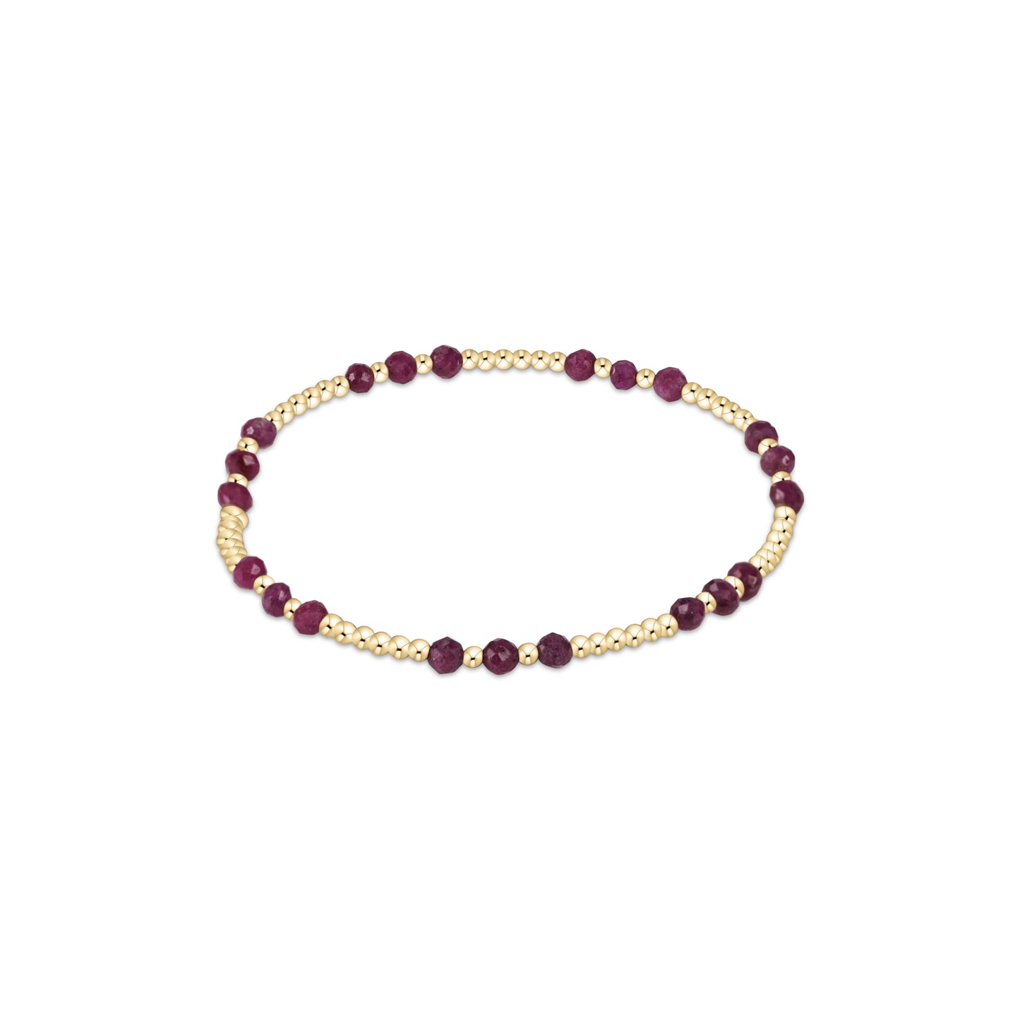 Enewton - Gemstone Gold Joy Pattern 3mm Bead Bracelet - Ruby