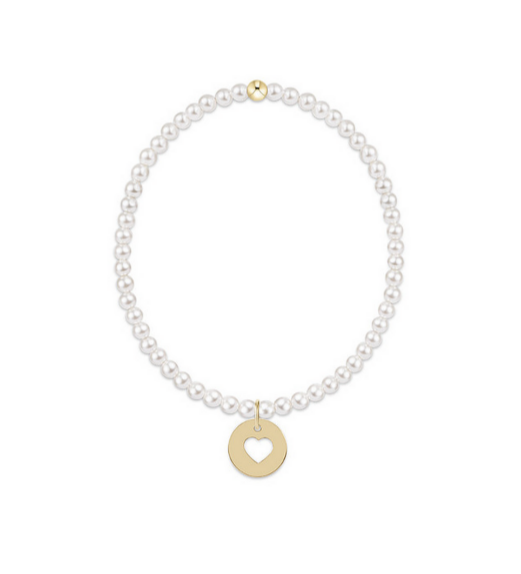 Enewton - Classic Pearl 3mm Bead Bracelet - Love Gold Disc - Findlay Rowe Designs