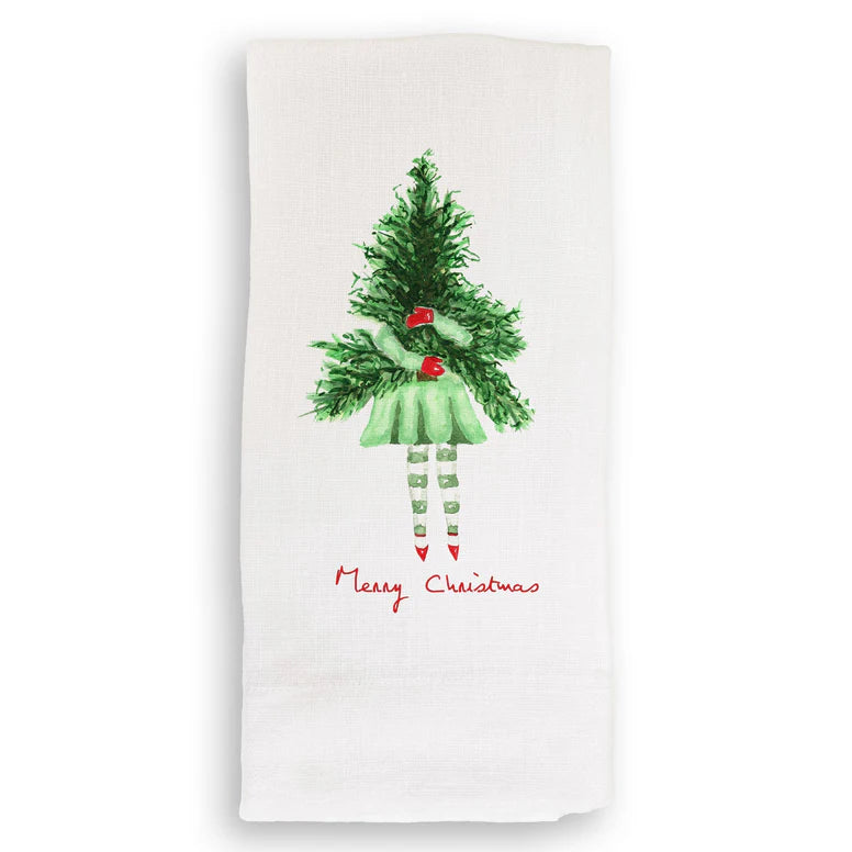 Towel - Lady with Christmas Tree