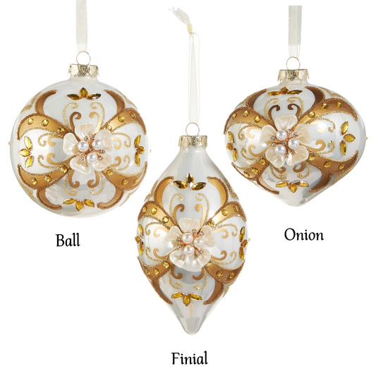 Ornament - 5.5" Floral Embellished