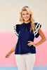 Mud Pie - Top - Angie Ric Rac - Navy - Findlay Rowe Designs
