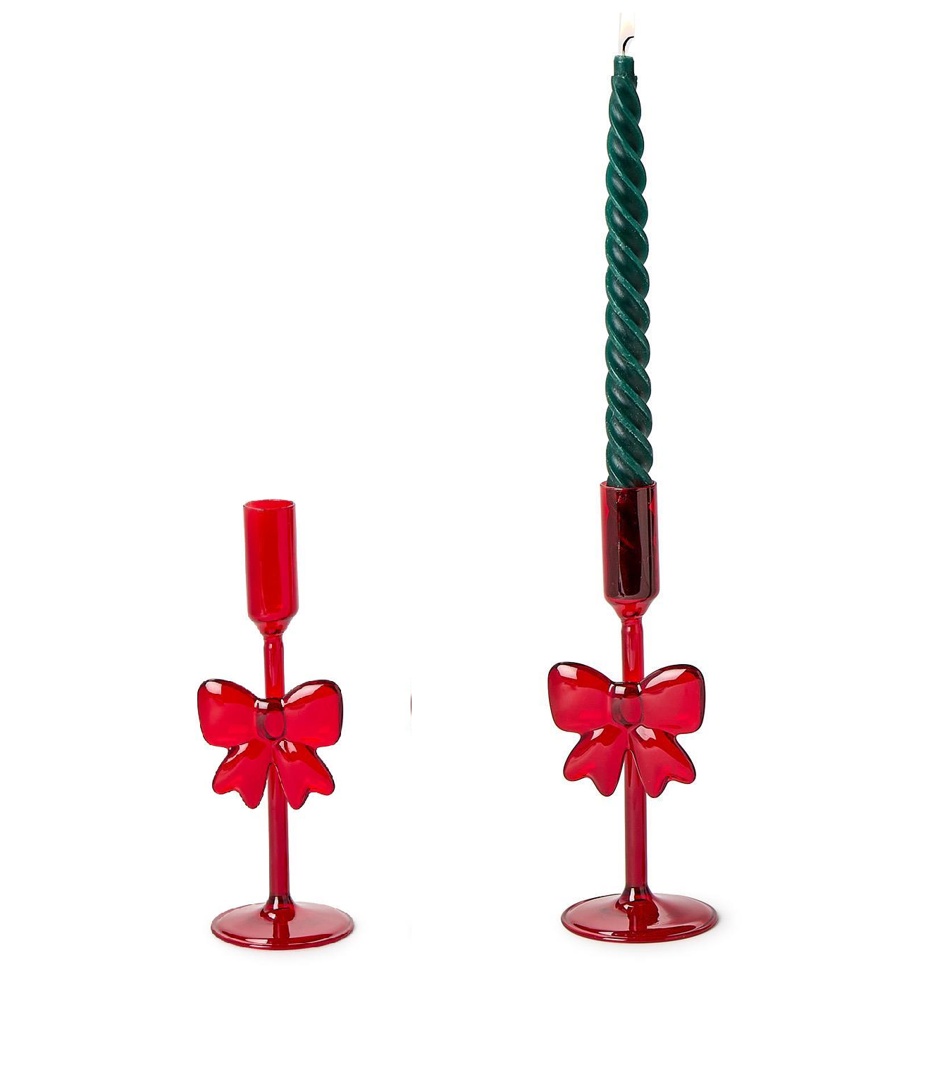 Candleholders - Taper - Holiday Bows Red or Green