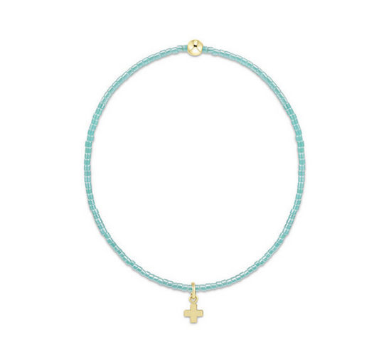 Enewton - Hope Classic Sea Glass Bracelet - Signature Cross Small Gold Charm - Findlay Rowe Designs