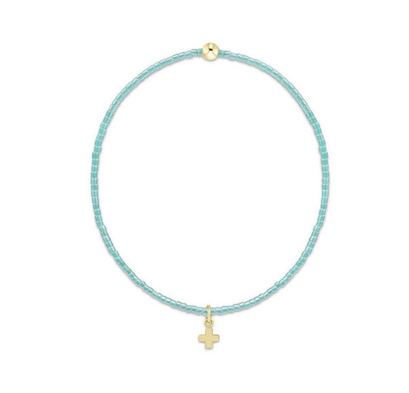 Enewton - Hope Classic Sea Glass Bracelet - Signature Cross Small Gold Charm - Findlay Rowe Designs
