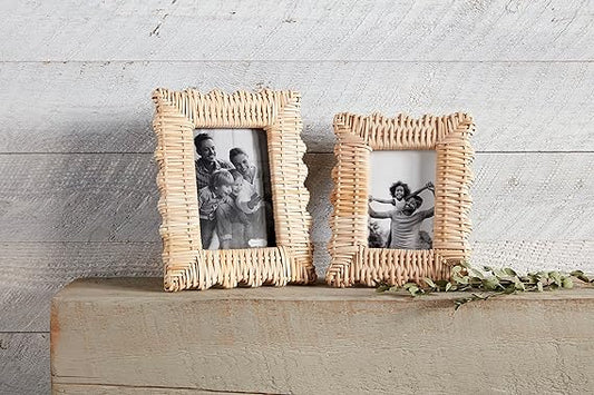 Mud Pie - Frame - Scalloped Woven 4x6/5x7 - Findlay Rowe Designs