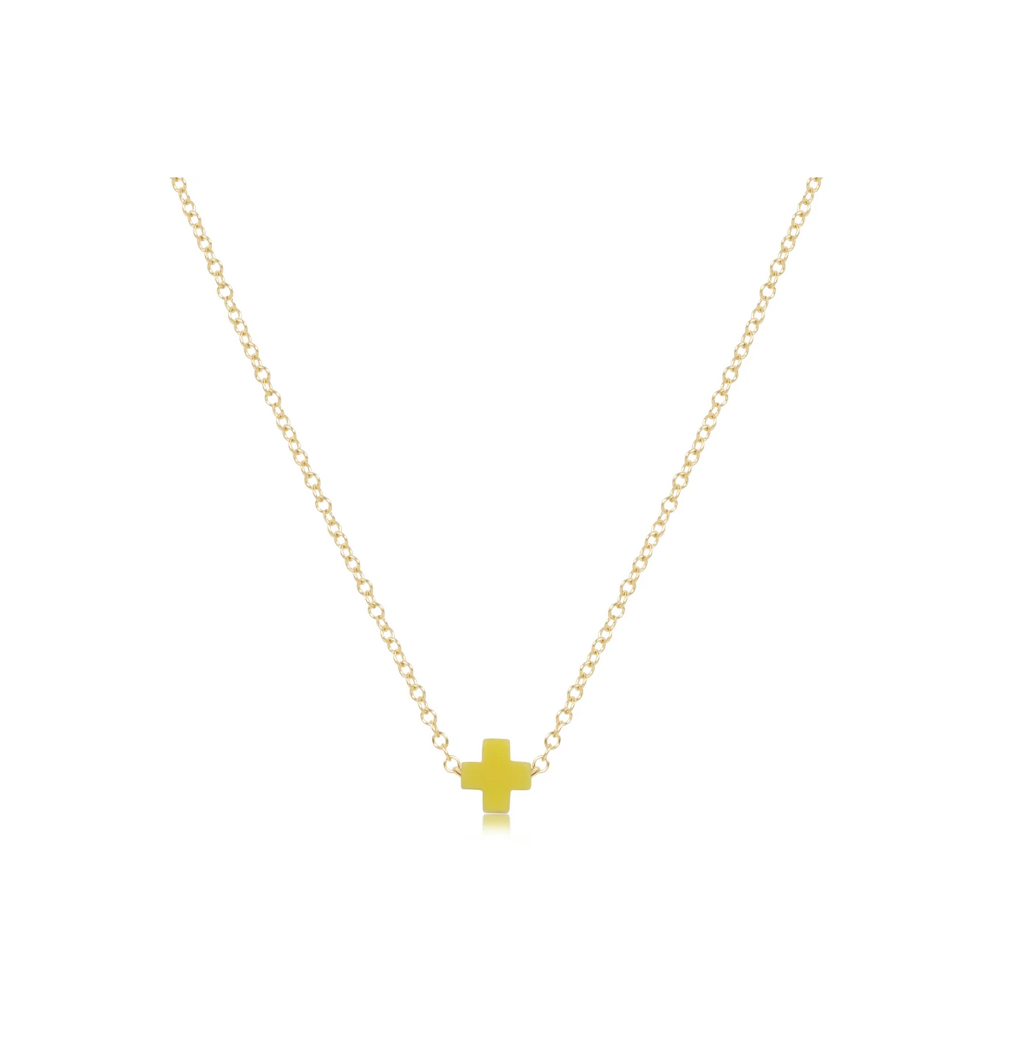 Enewton - 16" Necklace Gold - Signature Cross Small Canary