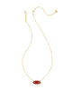 Kendra Scott - Necklace - Lindy Rae Elisa Gold Short Pendant Necklace - Red Crystal - Findlay Rowe Designs
