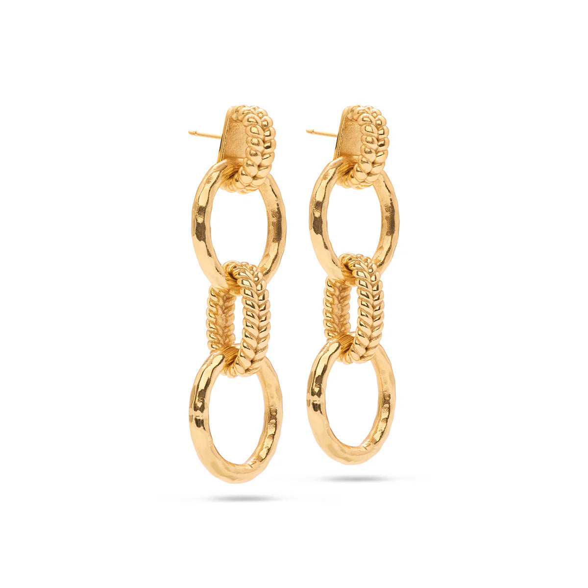 Earrings - Cleopatra Regal Double Link - Gold - Findlay Rowe Designs