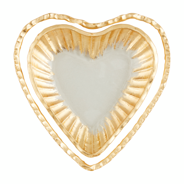 Mud Pie - Glass Heart Tidbit Tray - Findlay Rowe Designs