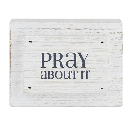 Wood Block - Pray About It - Findlay Rowe Designs