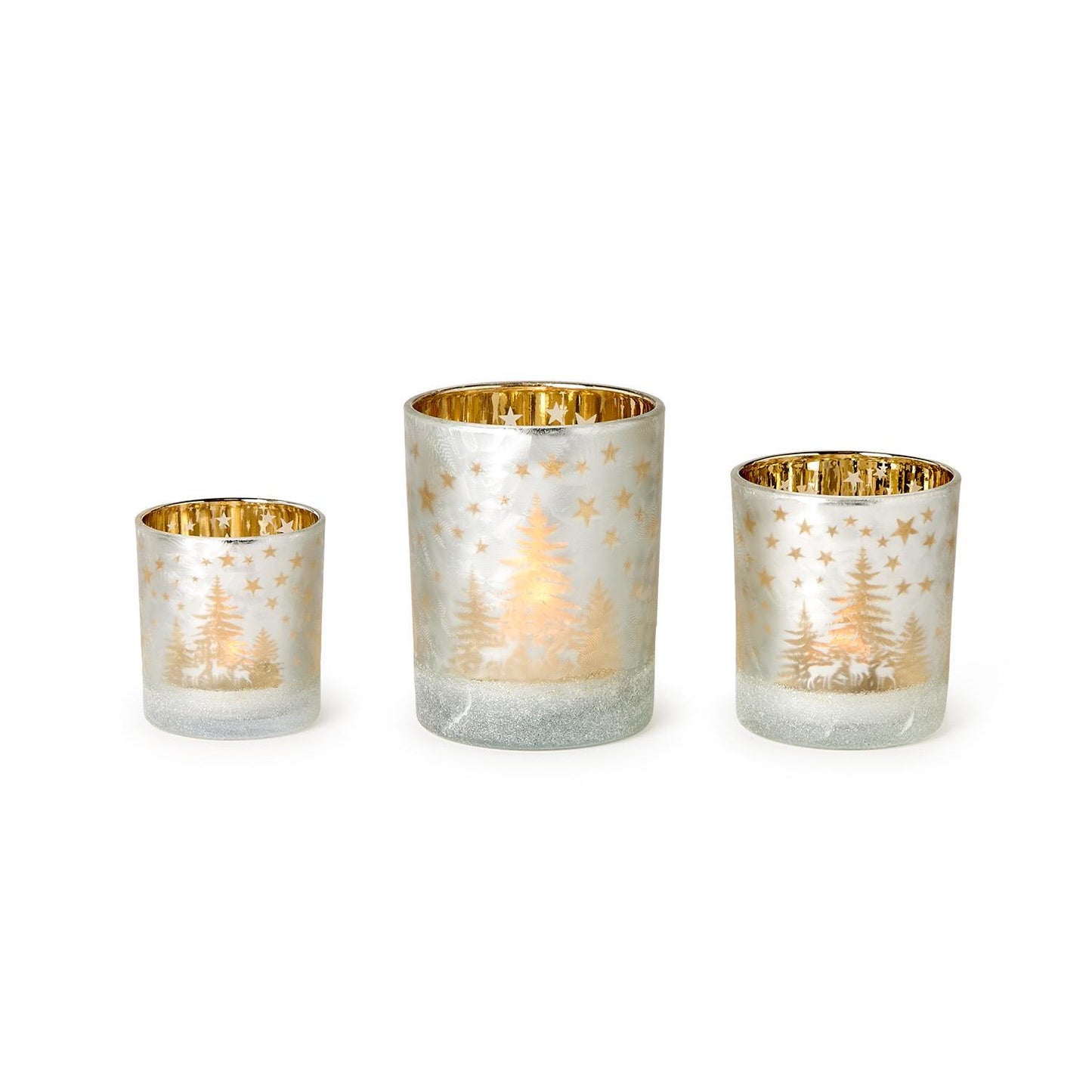 Candleholders - Tealight Frosted Forest Whimsy