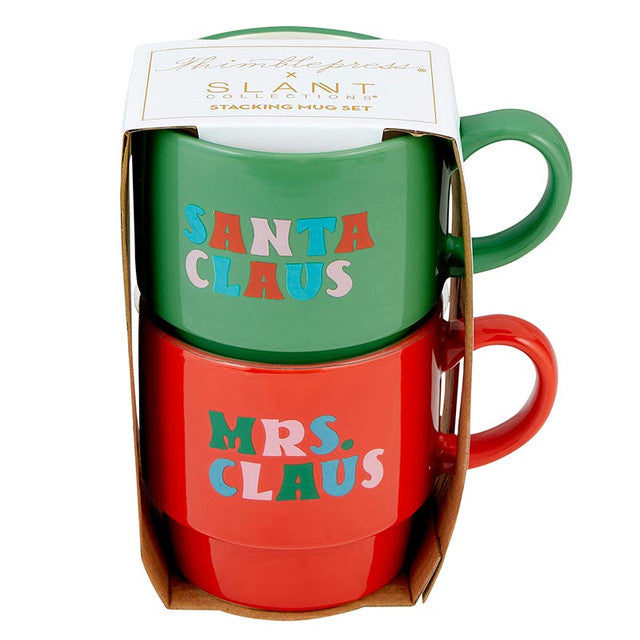 Coffee Mug - Stacking Mug Set - Mrs and Santa Claus - Findlay Rowe Designs