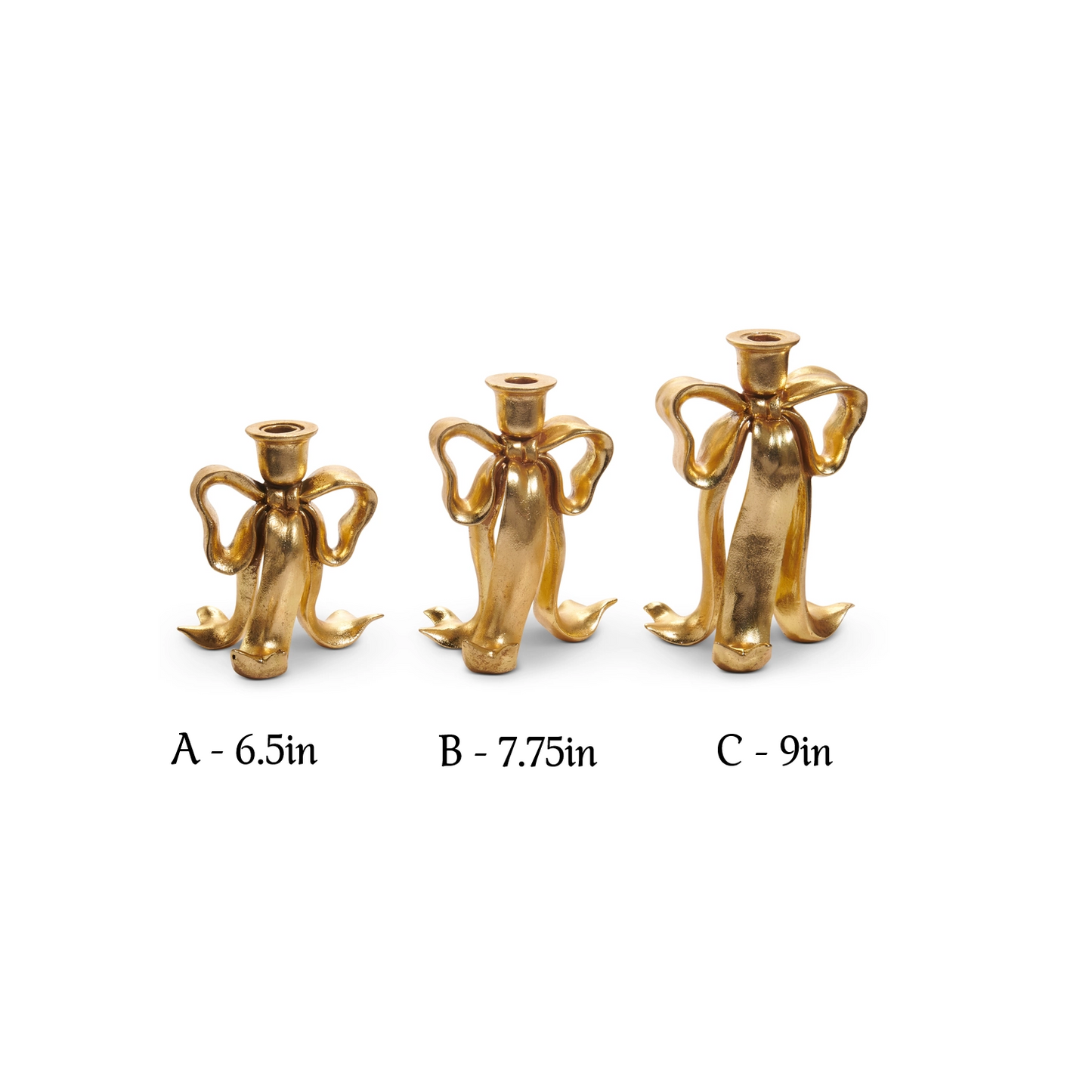 Raz Imports - Taper Candle Holder - Bow - Gold - Findlay Rowe Designs