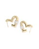 Kendra Scott - Earrings - Emery Heart Hoop Earrings Gold White Cz